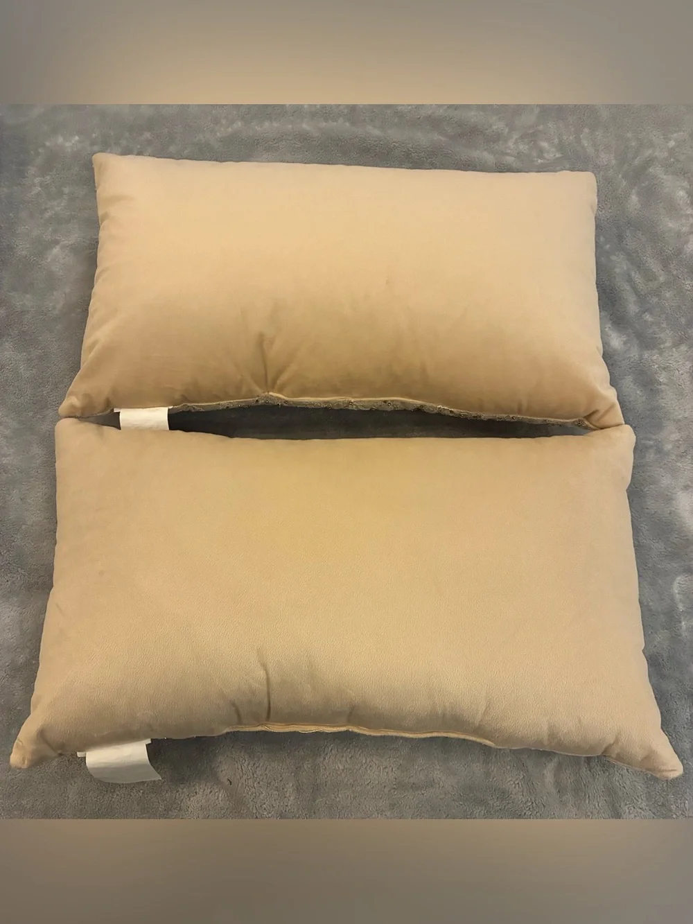 Embellished Decorative Throw Pillow Pair in Beige (2 Pillows)